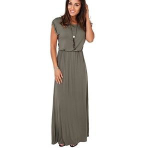 💜 Short sleeve comfy long maxi dress